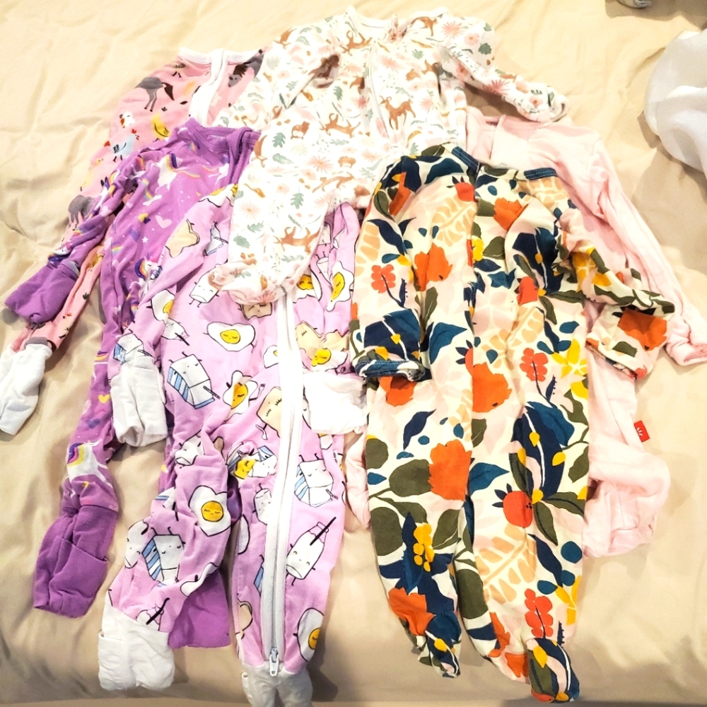 6 Magnetic & Zip Up Pajama Onesies